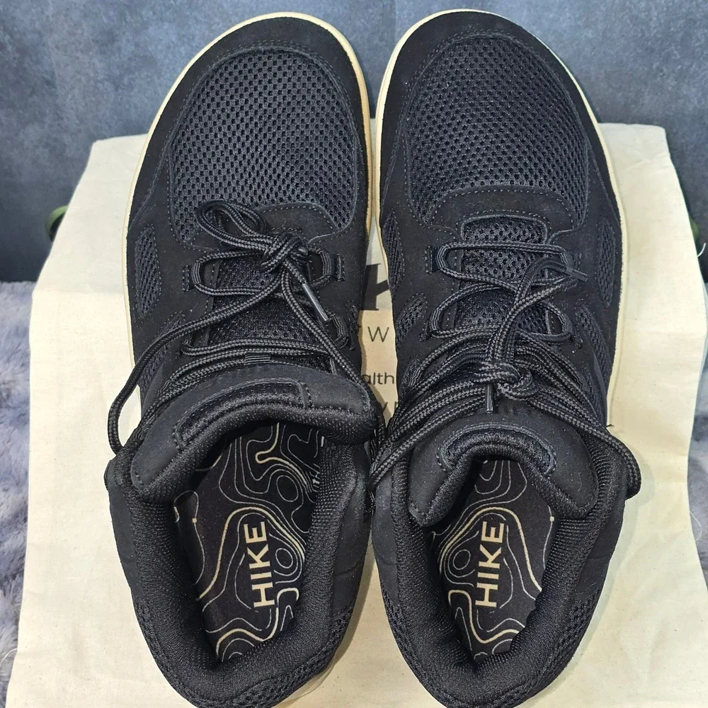 NWT Hike Footwear Canyon Trail Jet Black Barefoot Hiking Boots‎ Mens 11 EU 44